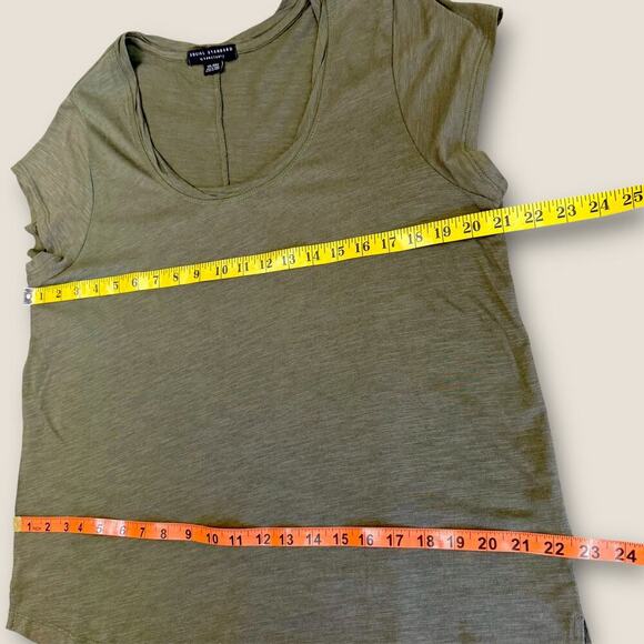 Social Standard Sanctuary Cap Short Sleeve T Shirt Top Scoop Neck Size XXL Green - Picture 11 of 13